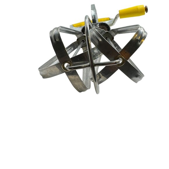 Vintage Hand Crank Egg Beater With Yellow Handle And Chrome Finish - Picture 9 of 10